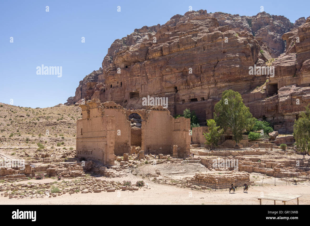 Petra, Jordan. View to the temple Qasr Al-Bint. Stock Photo