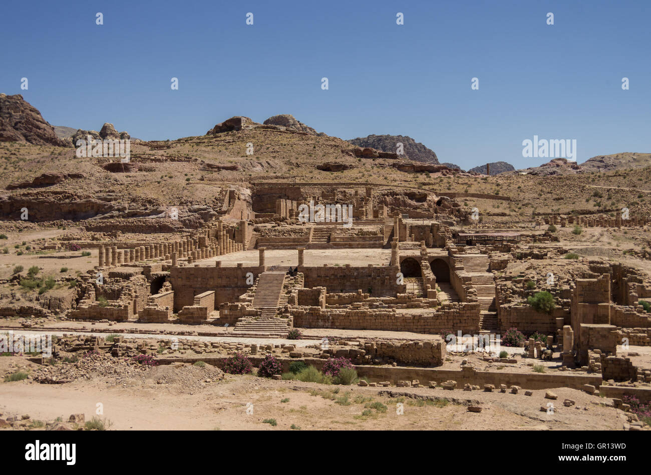 View of The Great Temple and Arched Gate in ancient city Petra, Jordan ...