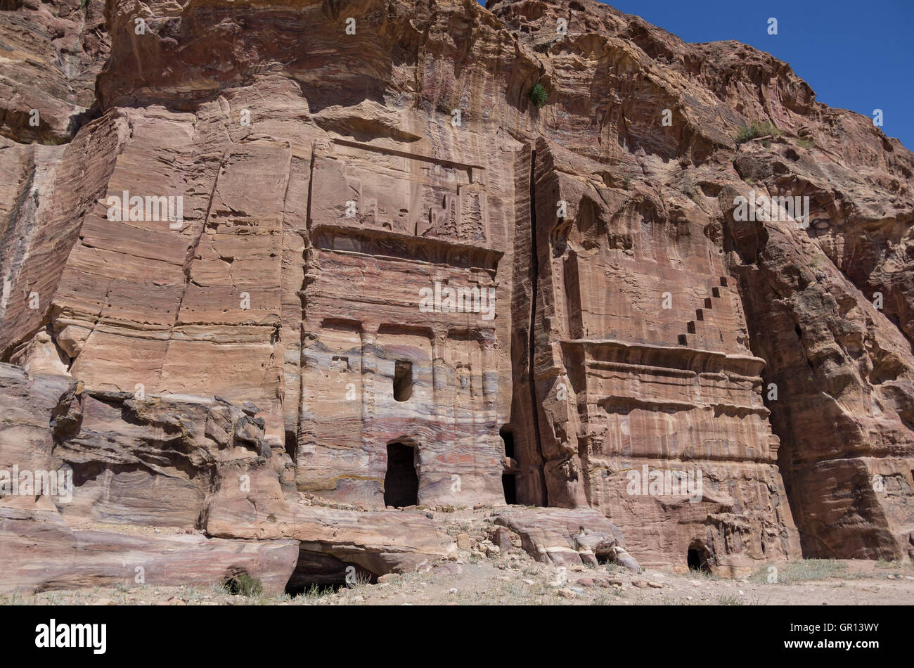 Silk tomb - one of Royal tombs. Petra, Jordan. No people Stock Photo