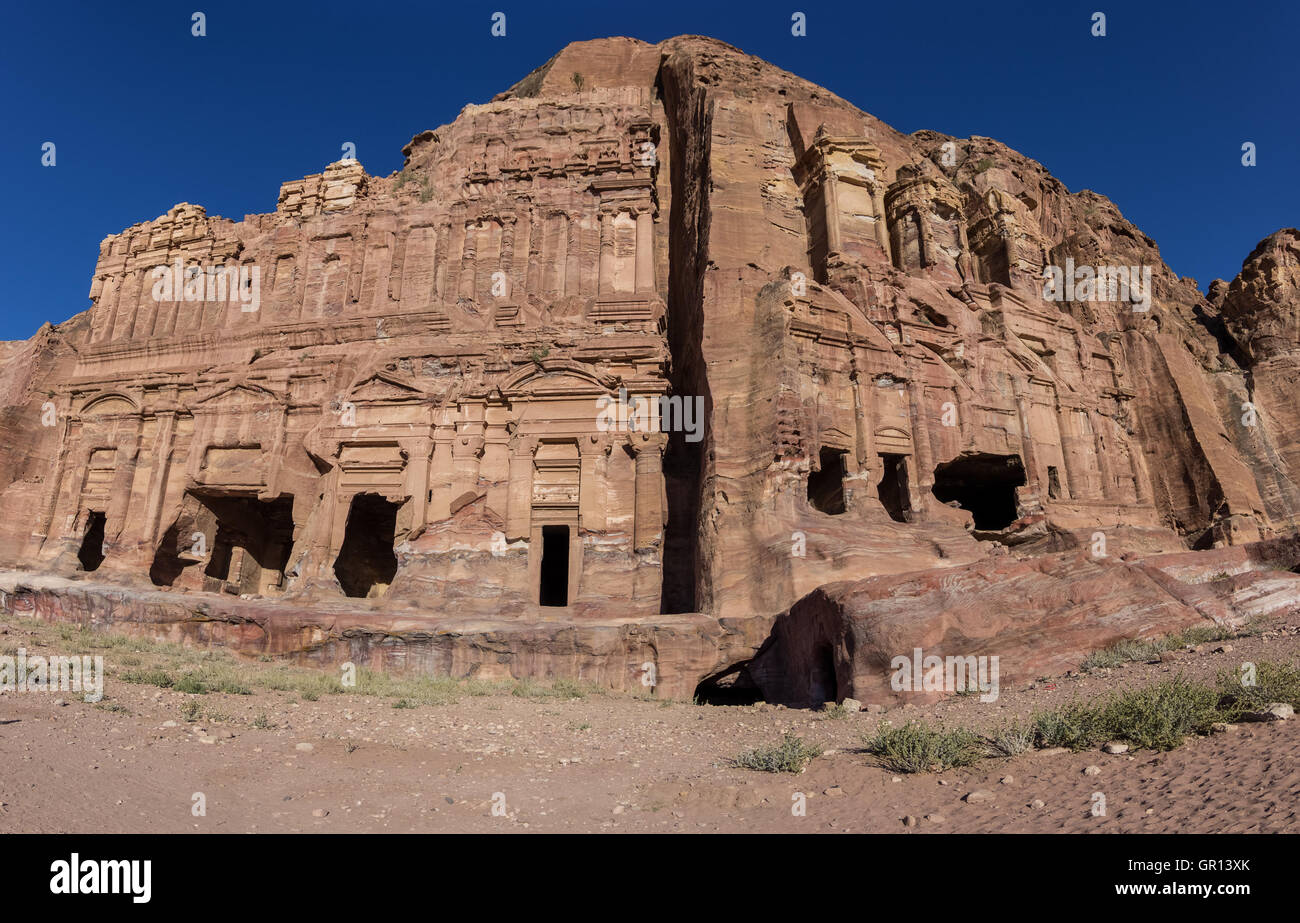 The Palace tomb and the Corinthian tomb, two of the Royal Tombs, Petra , Jordan Stock Photo
