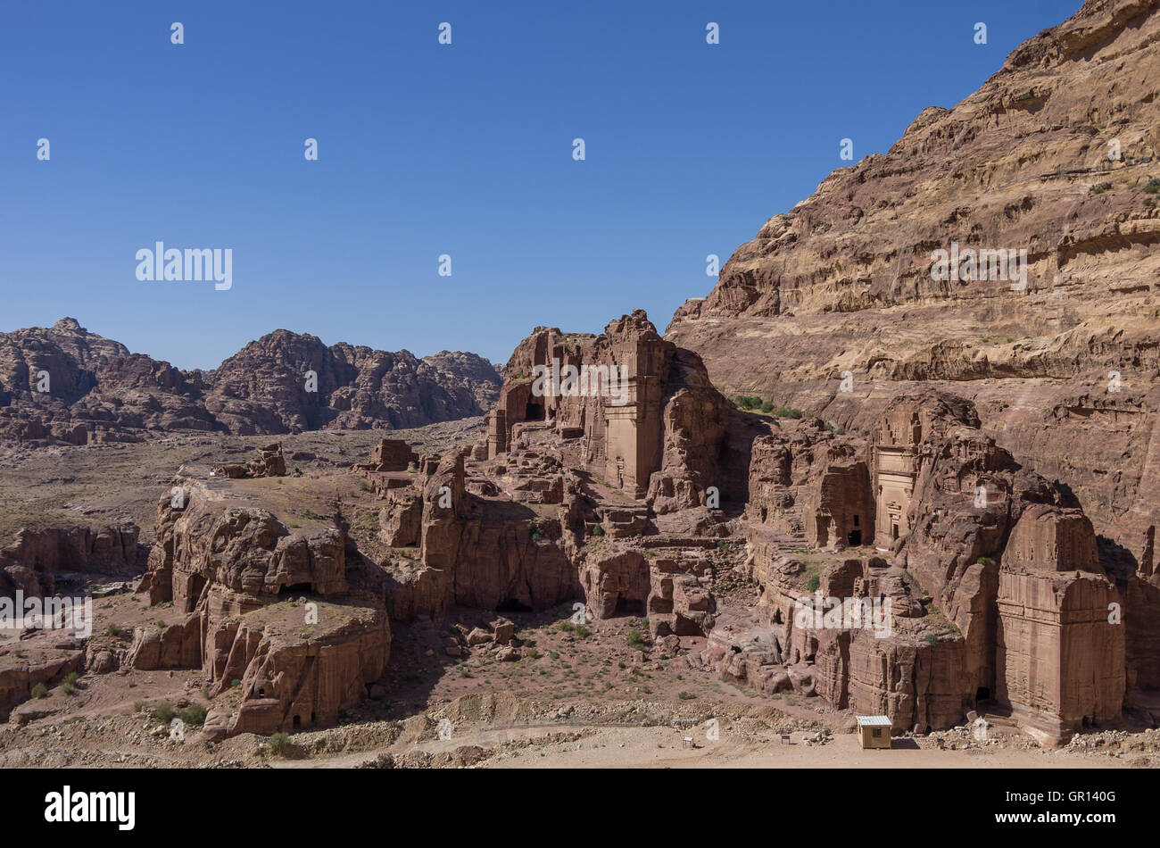 View of Royal Tomb , Petra, Jordan. Stock Photo