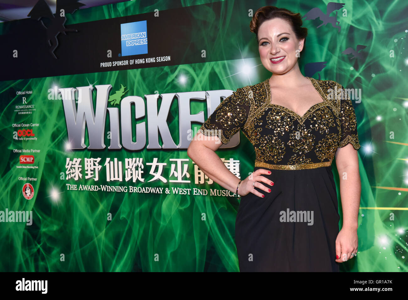 Hong Kong. 5th September, 2016. WICKED, the West End and Broadway musical sensation is coming to Hong Kong with their UK cast. Jacqueline Hughes who plays Elphaba,The Wicked Witch of the West ,talks to and sings for local media ahead of their Asian tour Credit:  Jayne Russell/Alamy Live News Stock Photo