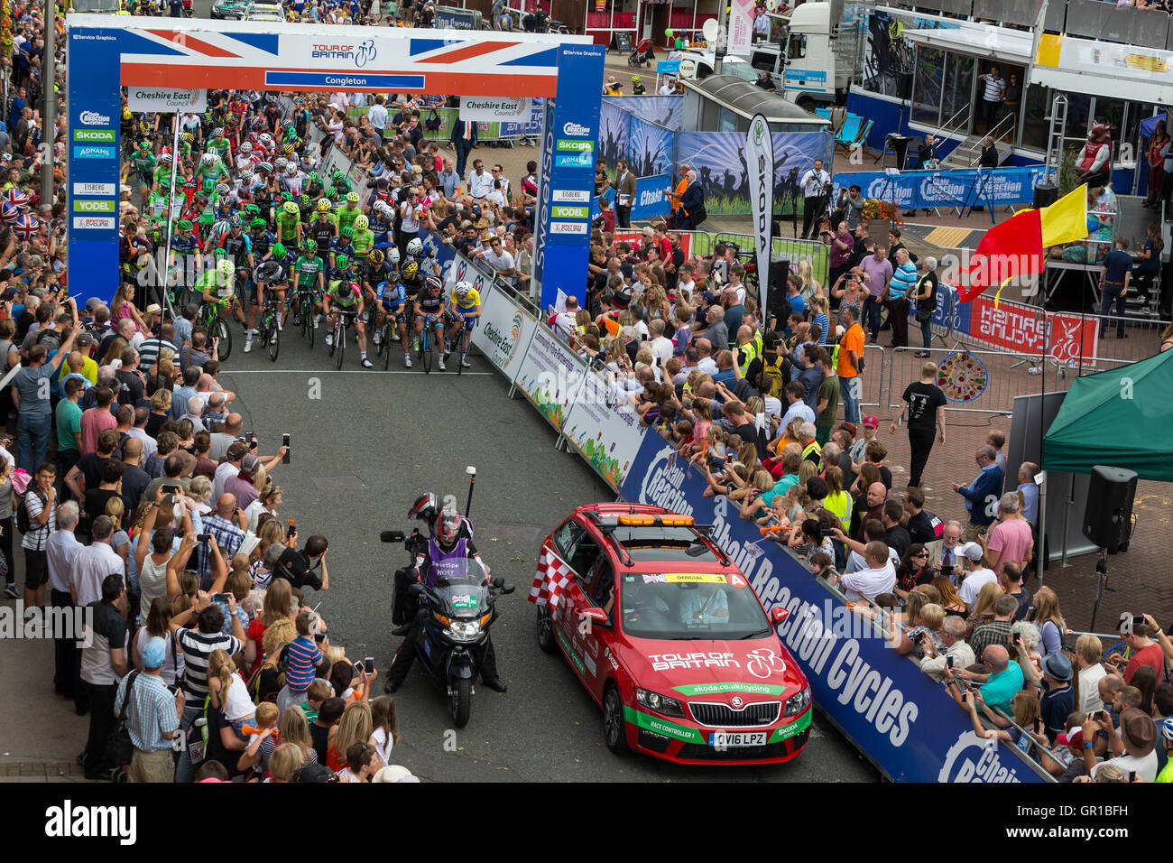 Congleton Cheshire, UK. 6th September, 2016. Stage 3 of the 2016 Tour of Britain Credit:  Michael Buddle/Alamy Live News Stock Photo