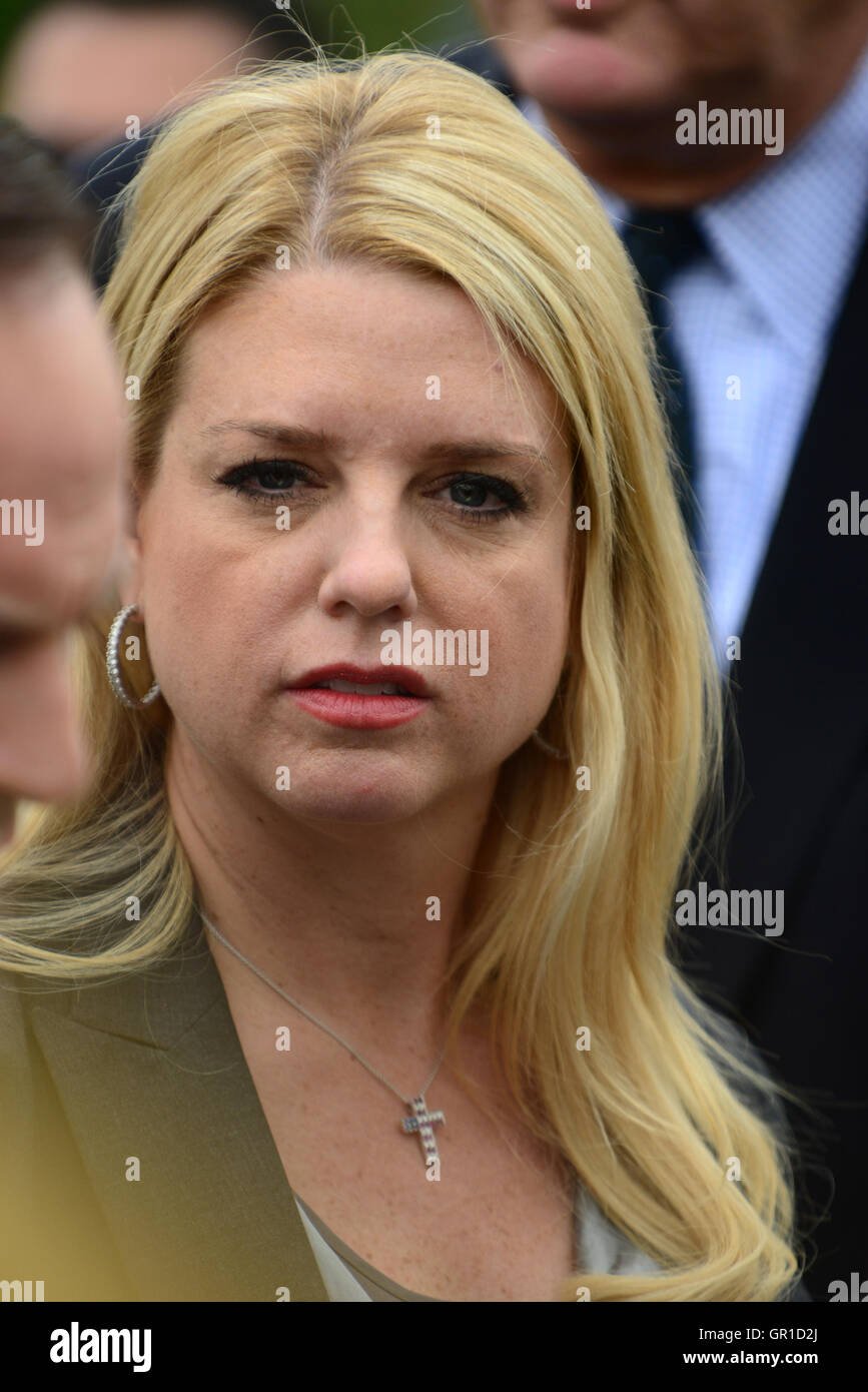 Attorney General Pam Bondi (Republican of Florida) makes remarks to
