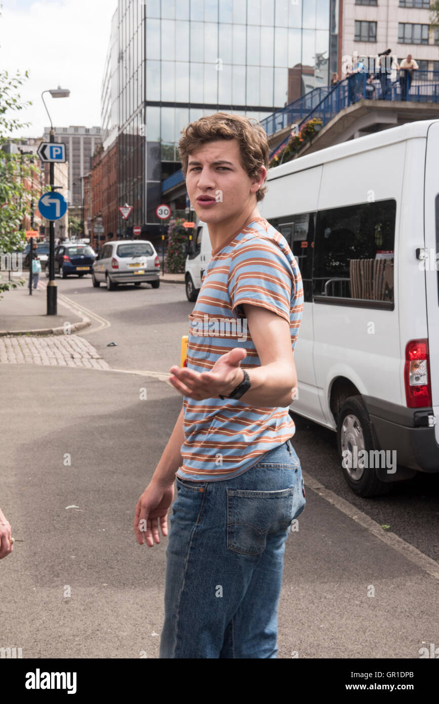 Actor Tye Sheridan on set "Ready Player One" Steven Spielberg's new