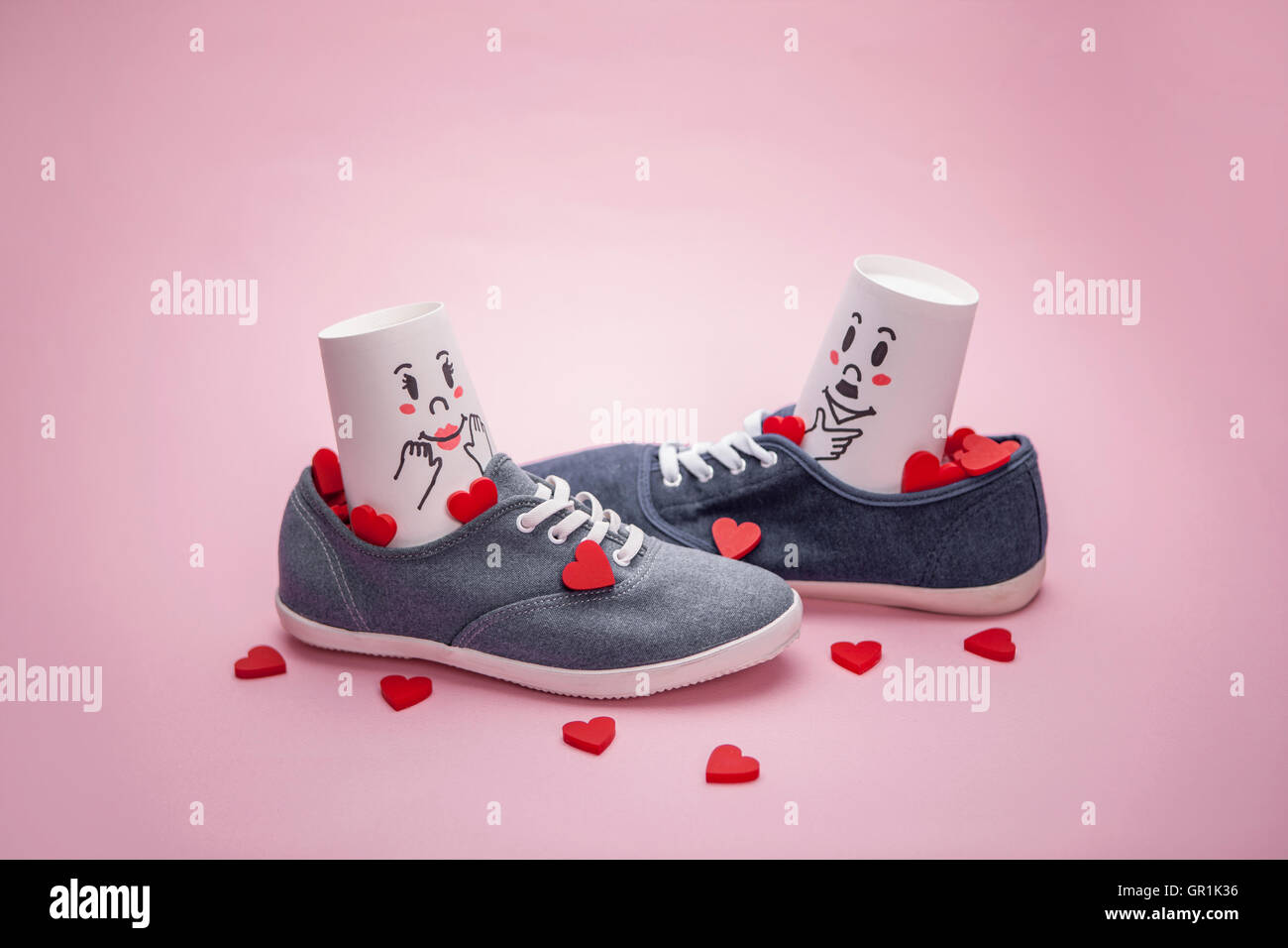 Sneakers with hearts Stock Photo Alamy