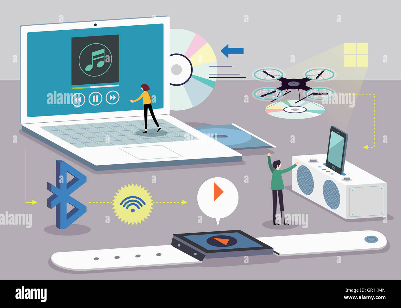 Illustration of smart era Stock Photo - Alamy