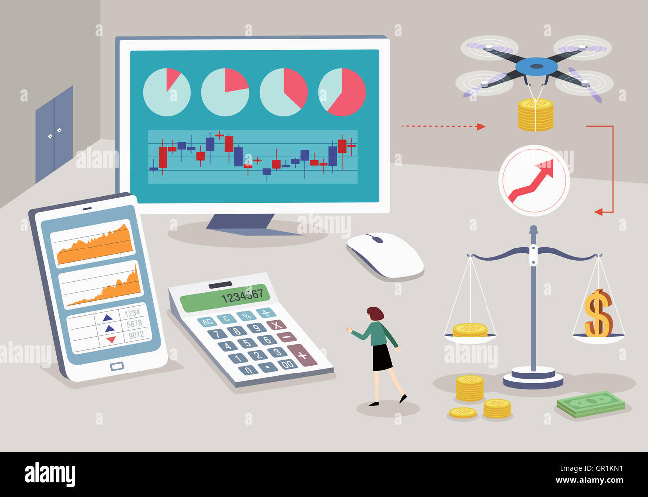 Illustration of smart era Stock Photo - Alamy