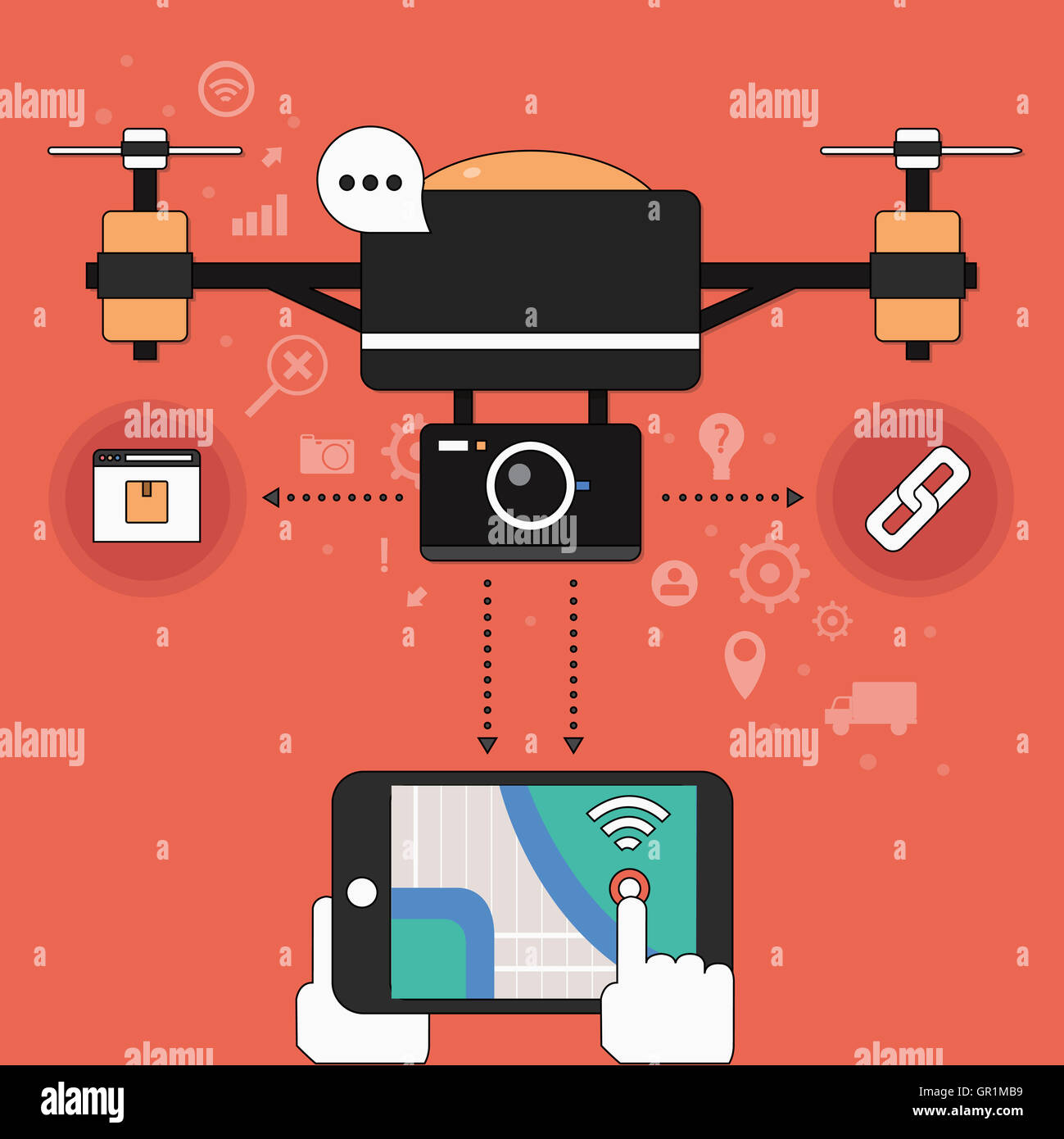 Drone transportation in smart era Stock Photo - Alamy