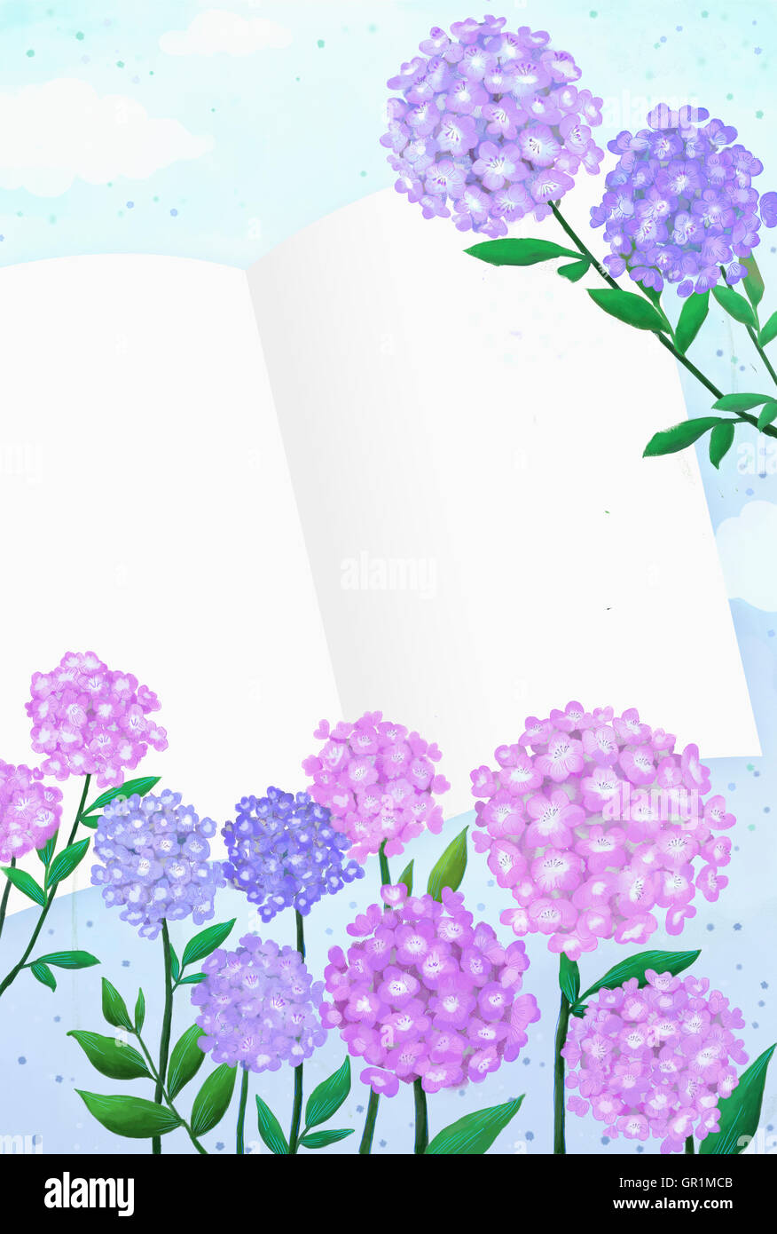 Letter paper with spring flowers Stock Photo - Alamy