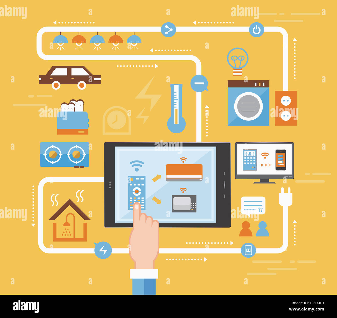 Sharing mobile communication network Stock Photo - Alamy