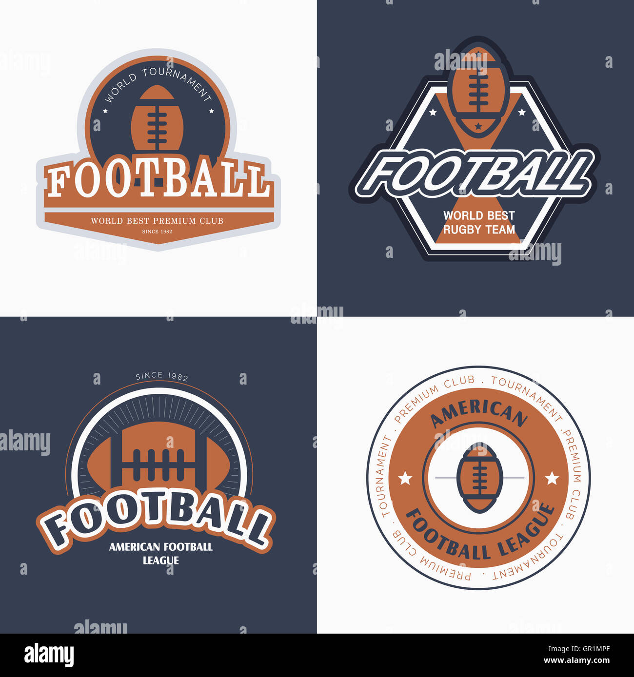 Emblems related to football Stock Photo - Alamy