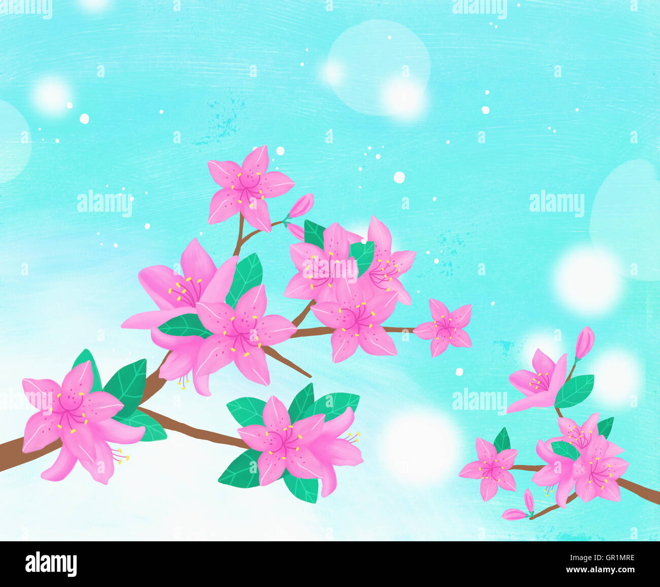 Pink flowers in spring Stock Photo - Alamy