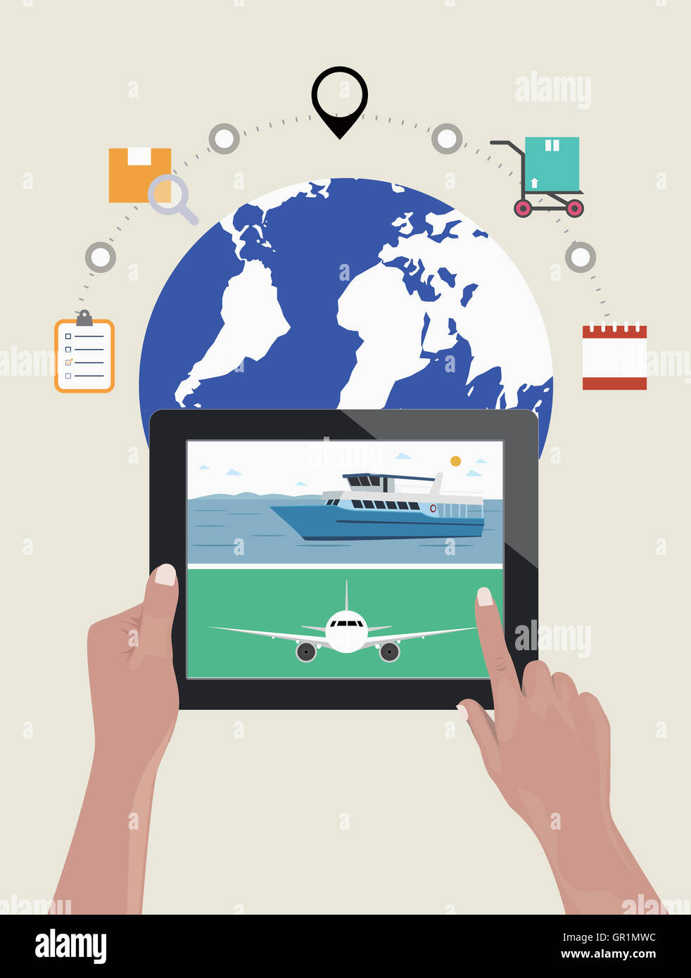 Illustration about global transportation in smart era Stock Photo - Alamy
