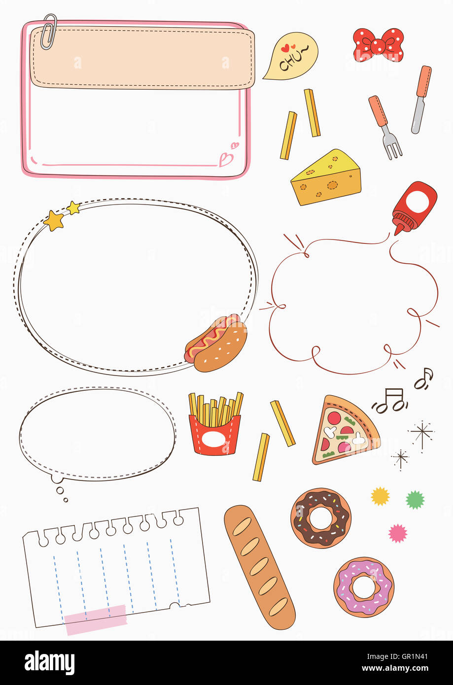Illustration of various stickers and labels Stock Photo - Alamy