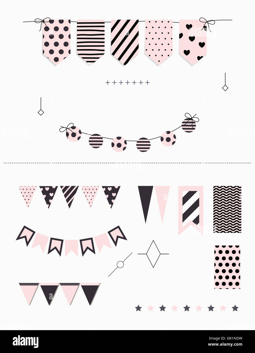 Party decorations with various patterns Stock Photo - Alamy
