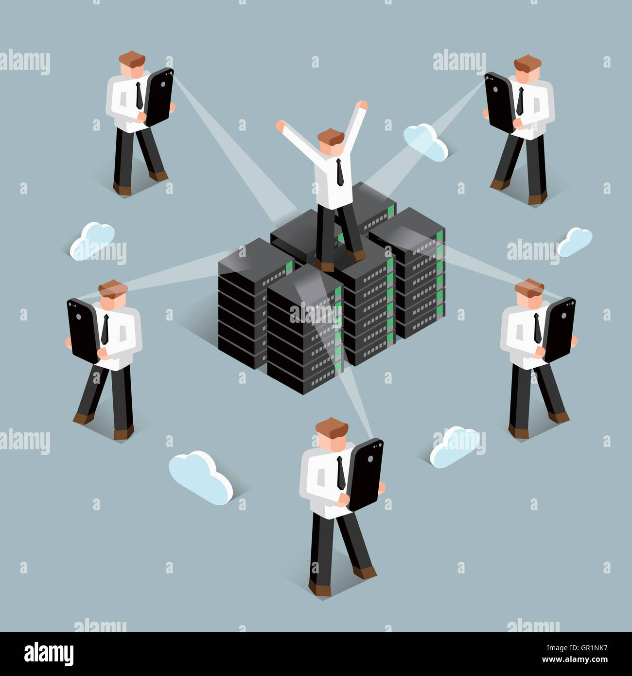 Illustration of mobile communication network in smart age Stock Photo ...