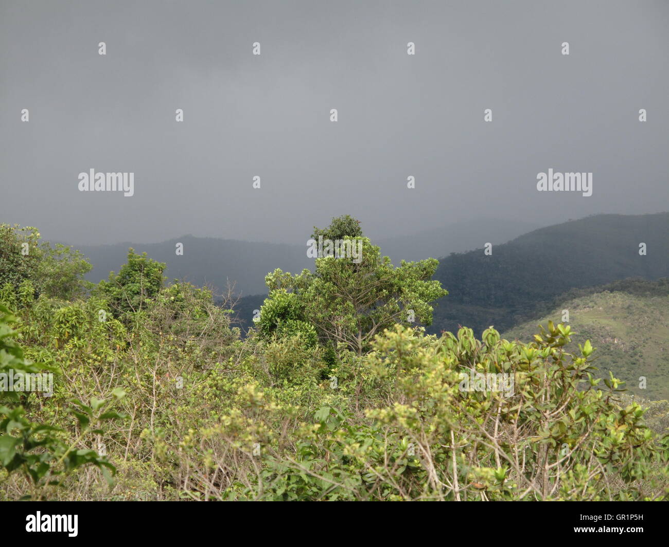 cloudly day overcast  skies with rain Stock Photo