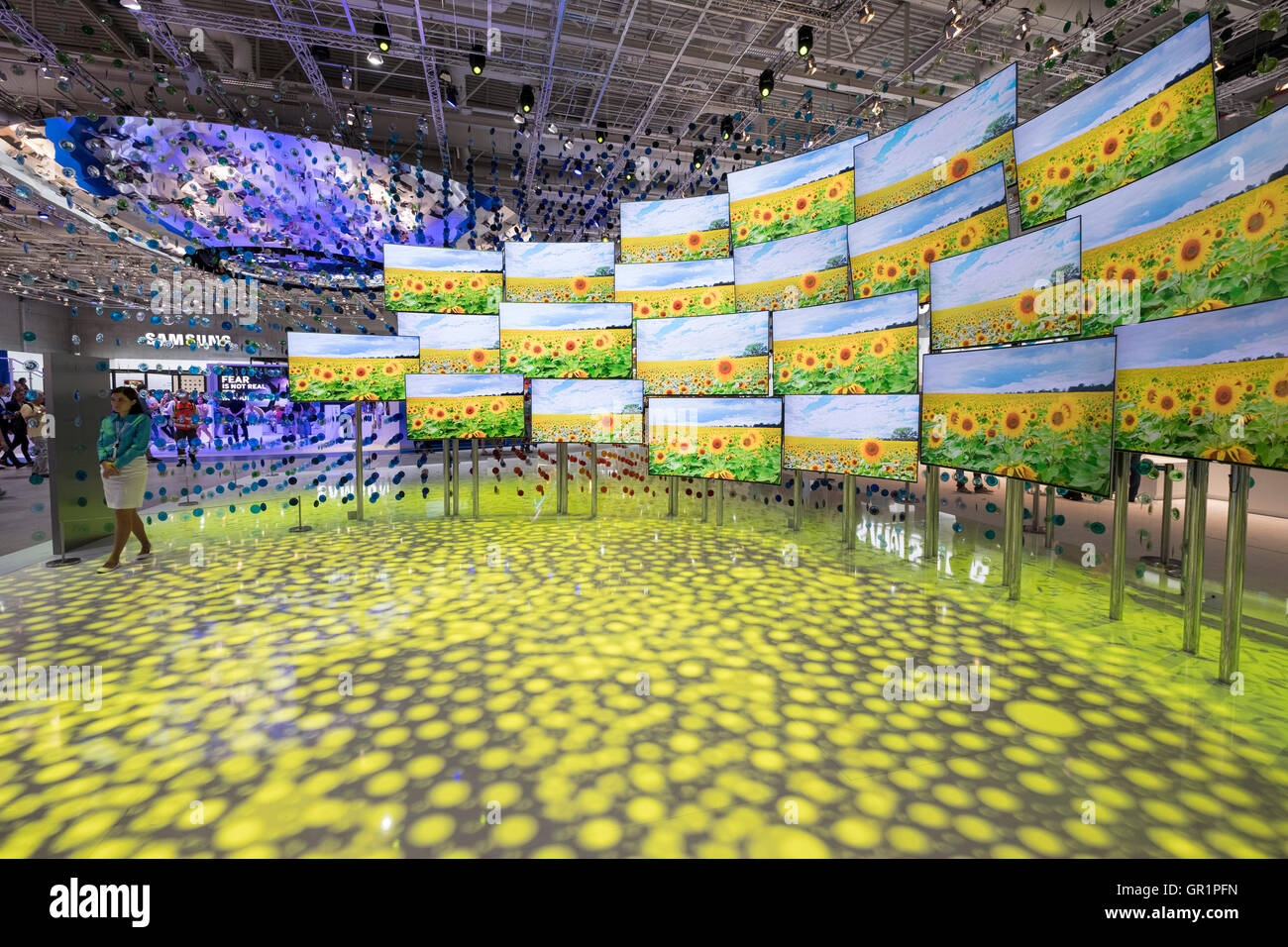 Samsung Quantum Dot Television display at 2016  IFA (Internationale Funkausstellung Berlin), Berlin, Germany Stock Photo
