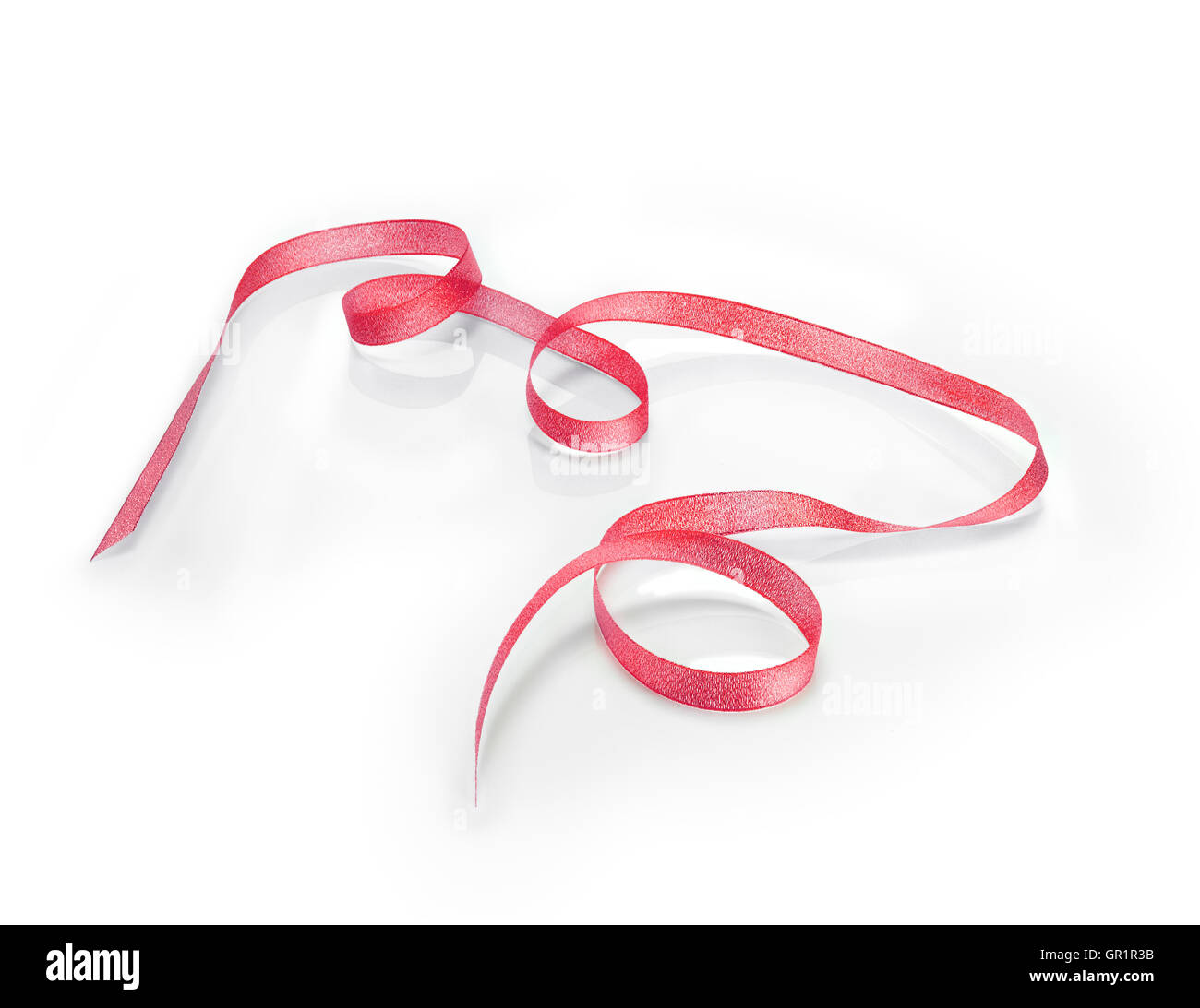 Red color Christmas loop with a soft reflection. Clipping path Stock Photo