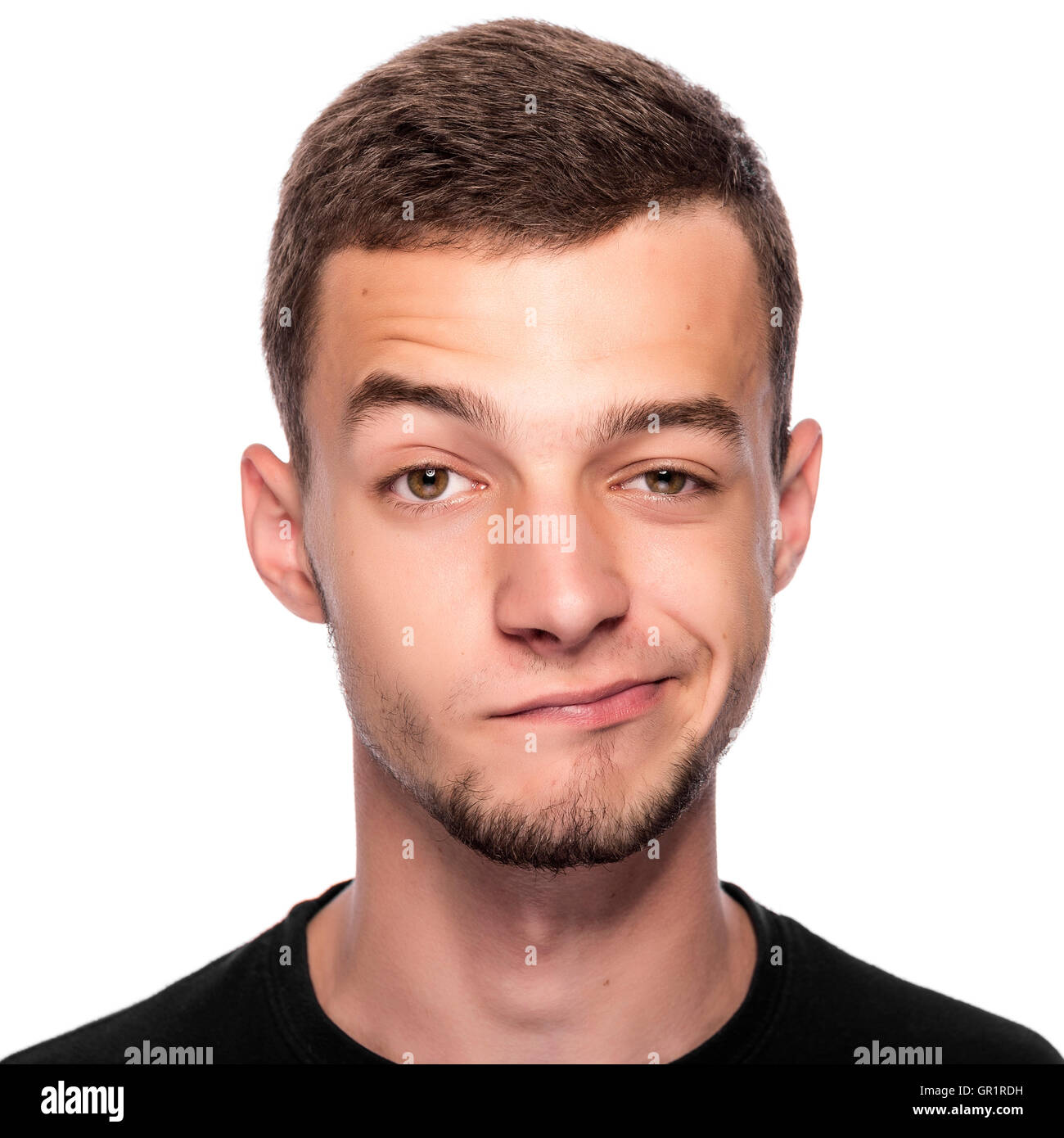 Man with funny face isolated on white Stock Photo - Alamy