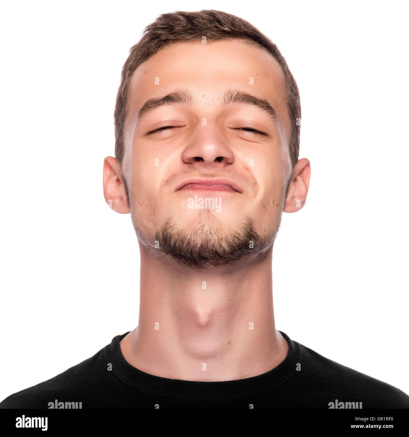 Happy young man isolated on white background Stock Photo - Alamy