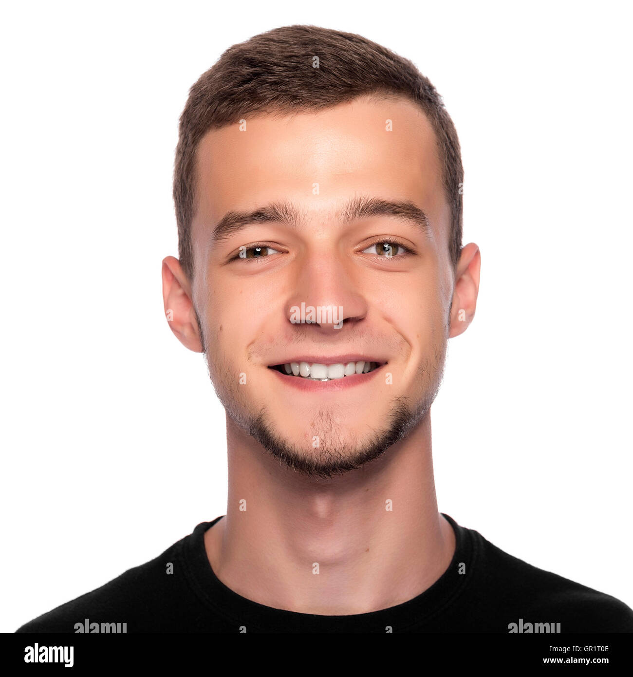 Happy young man isolated on white background Stock Photo - Alamy