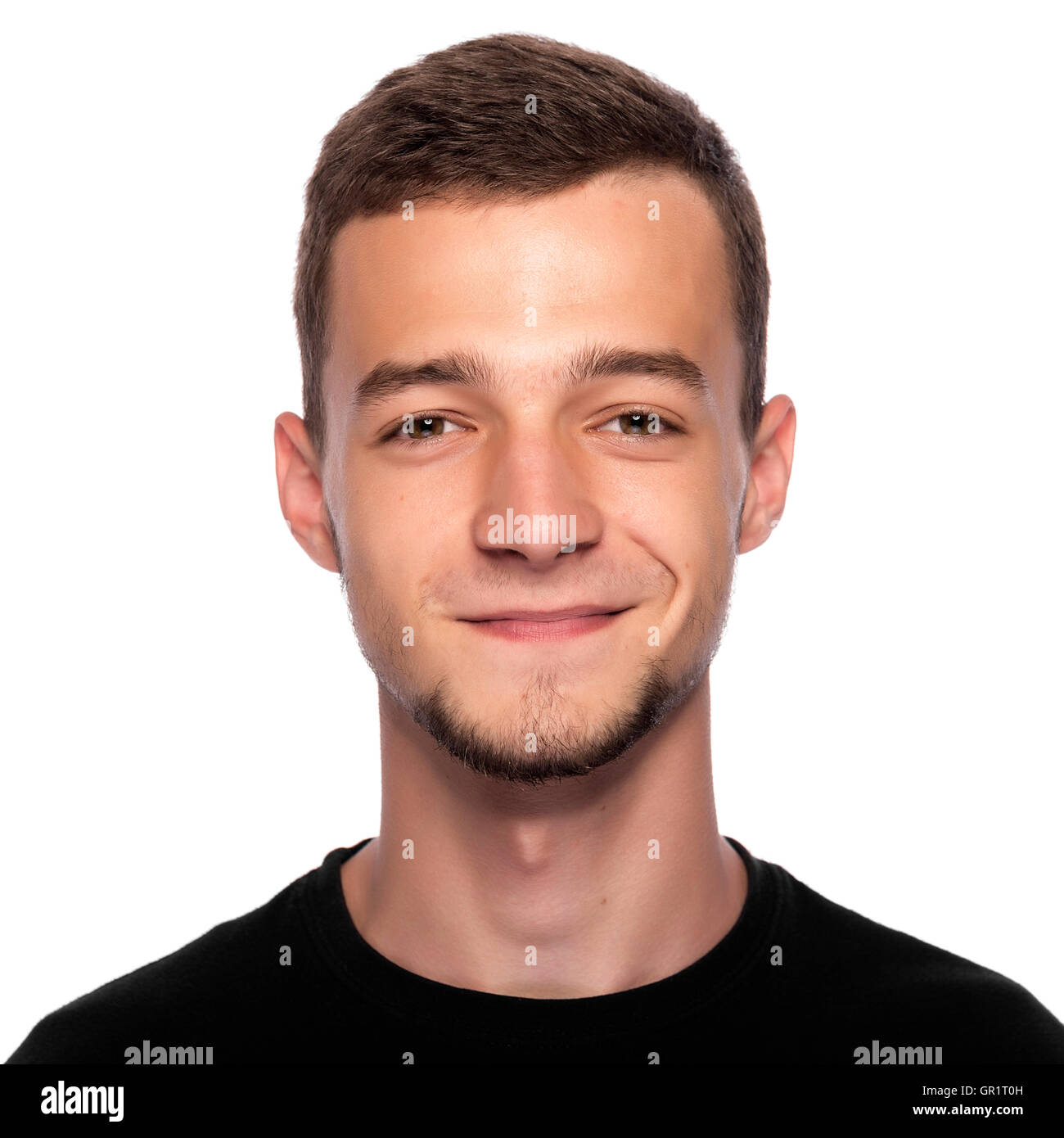 Happy young man isolated on white background Stock Photo - Alamy