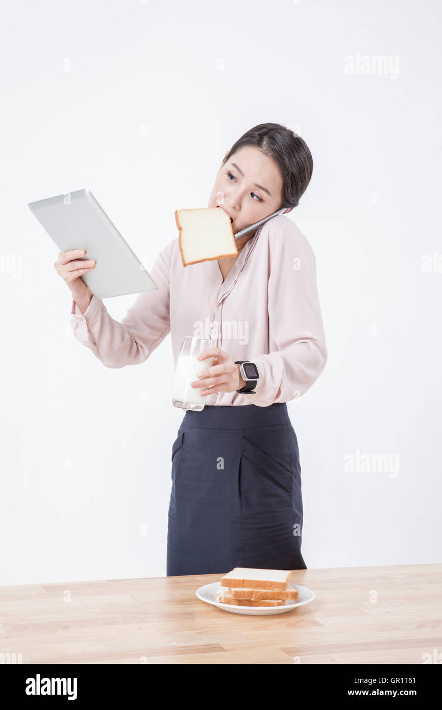 Lifestyle of businesswoman busy Stock Photo