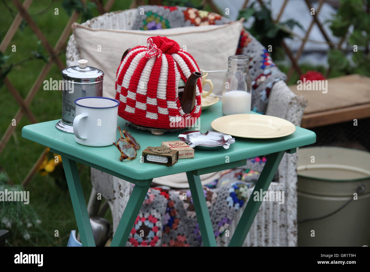 Display of vintage memorabilia Stock Photo Alamy