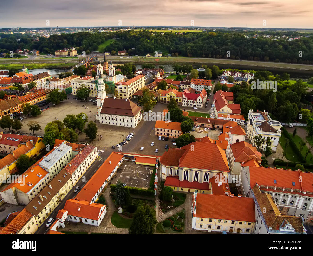 Aerial view kaunas city center hi-res stock photography and images - Alamy