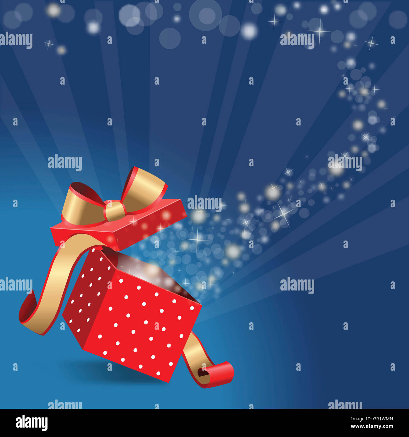 Open present box Stock Photo - Alamy