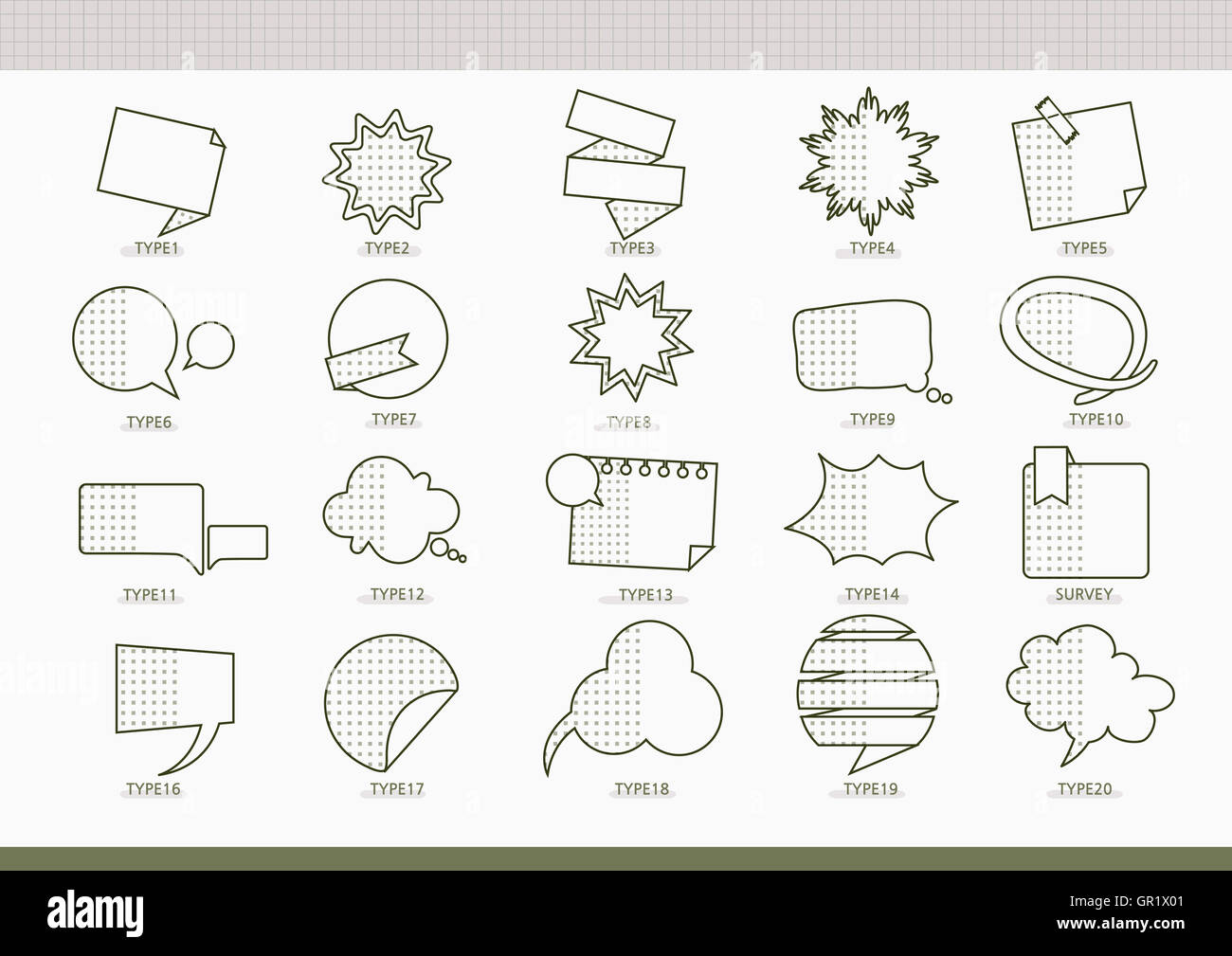 Icons of label stickers Stock Photo - Alamy