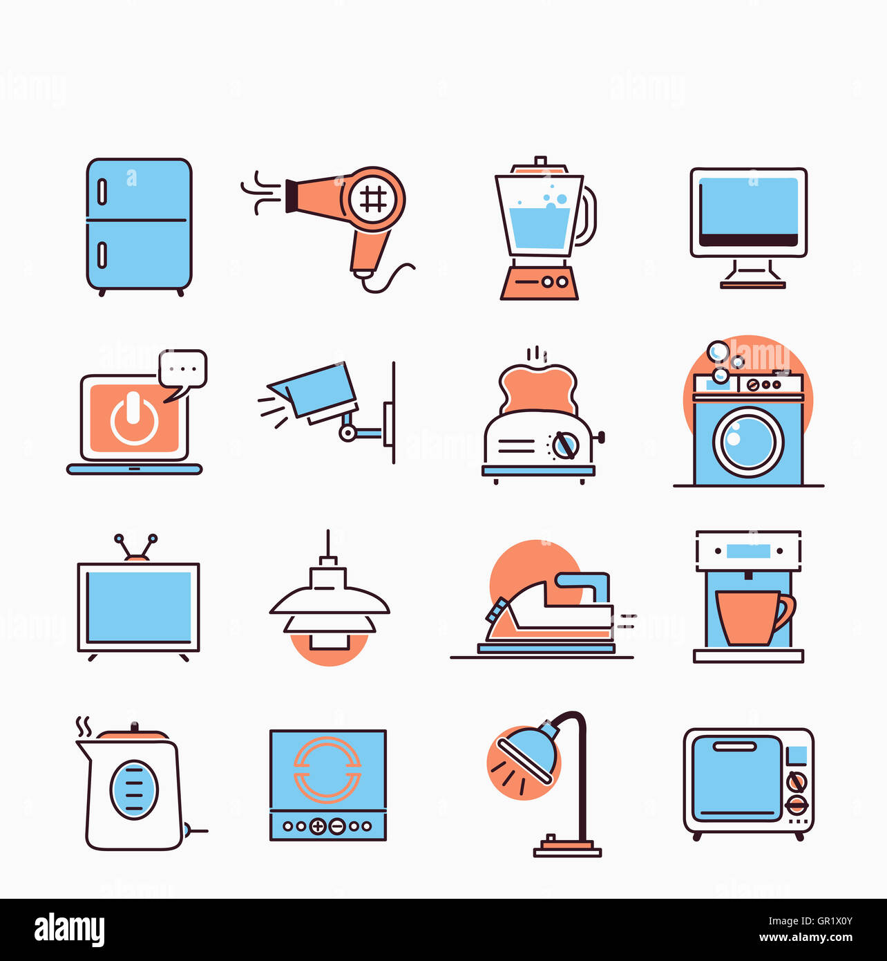 Icons of home appliances Stock Photo Alamy