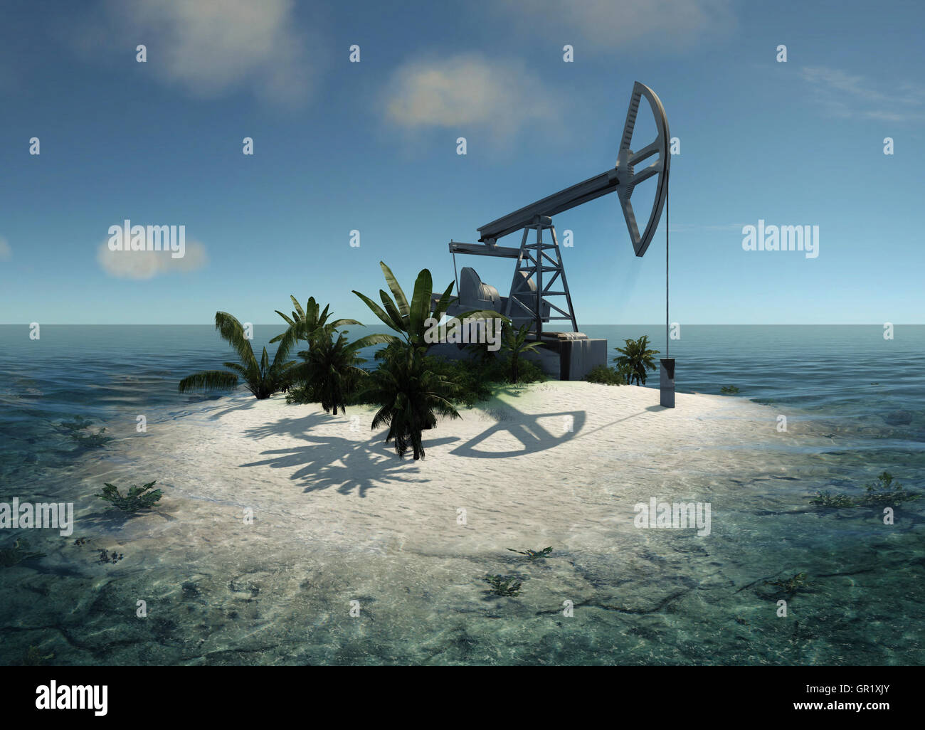 Island Oil Pump Stock Photo Alamy