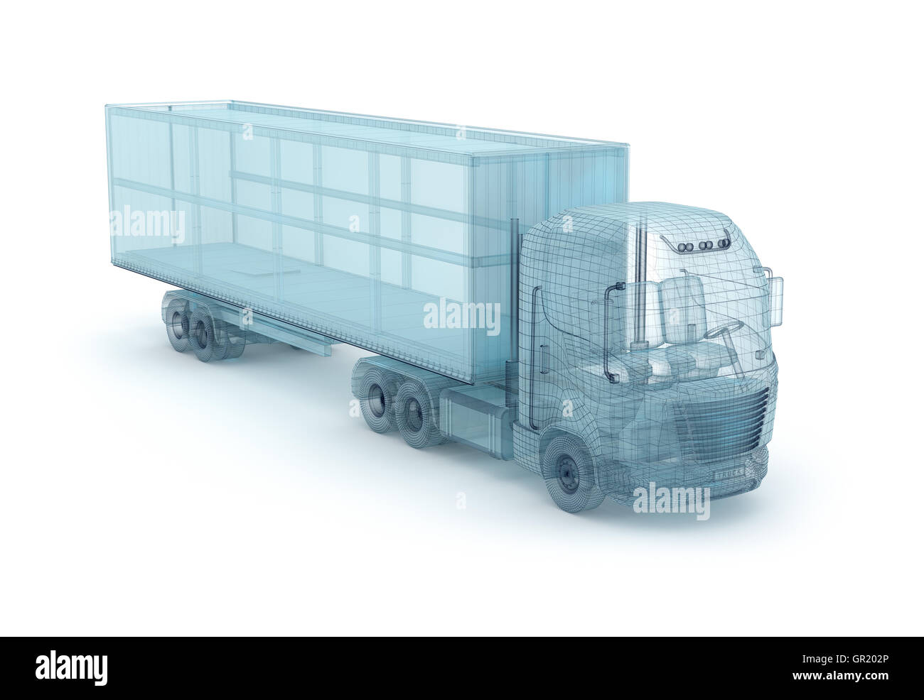 Truck Container Design Pattern Truck with cargo container, wire model. My own design Stock Photo - Alamy