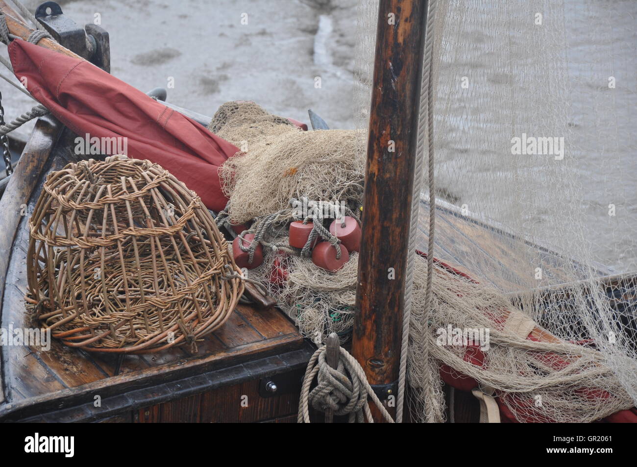 Old wooden fishing boat Stock Photo - Alamy