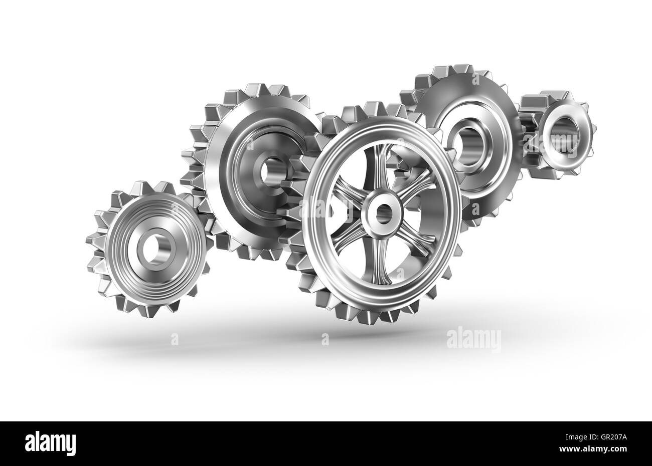 Cog gears mechanism concept. 3D illustration Stock Photo Alamy