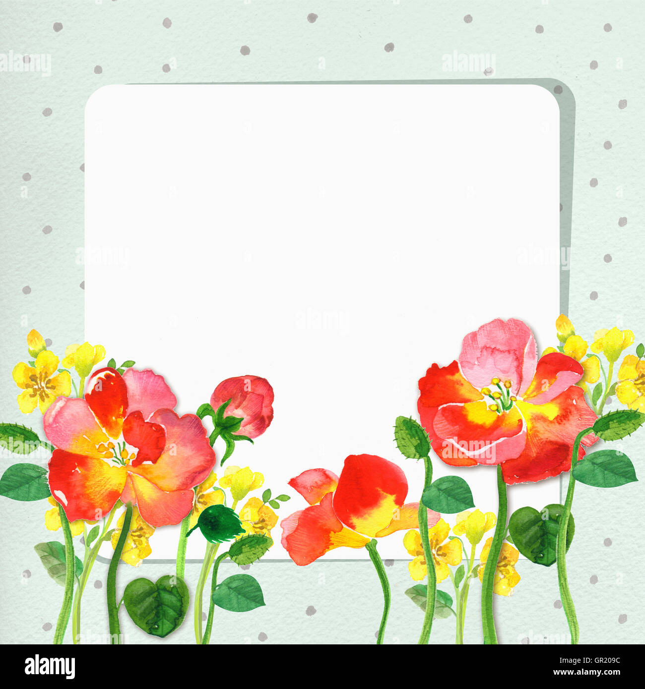 Card with spring flowers Stock Photo - Alamy
