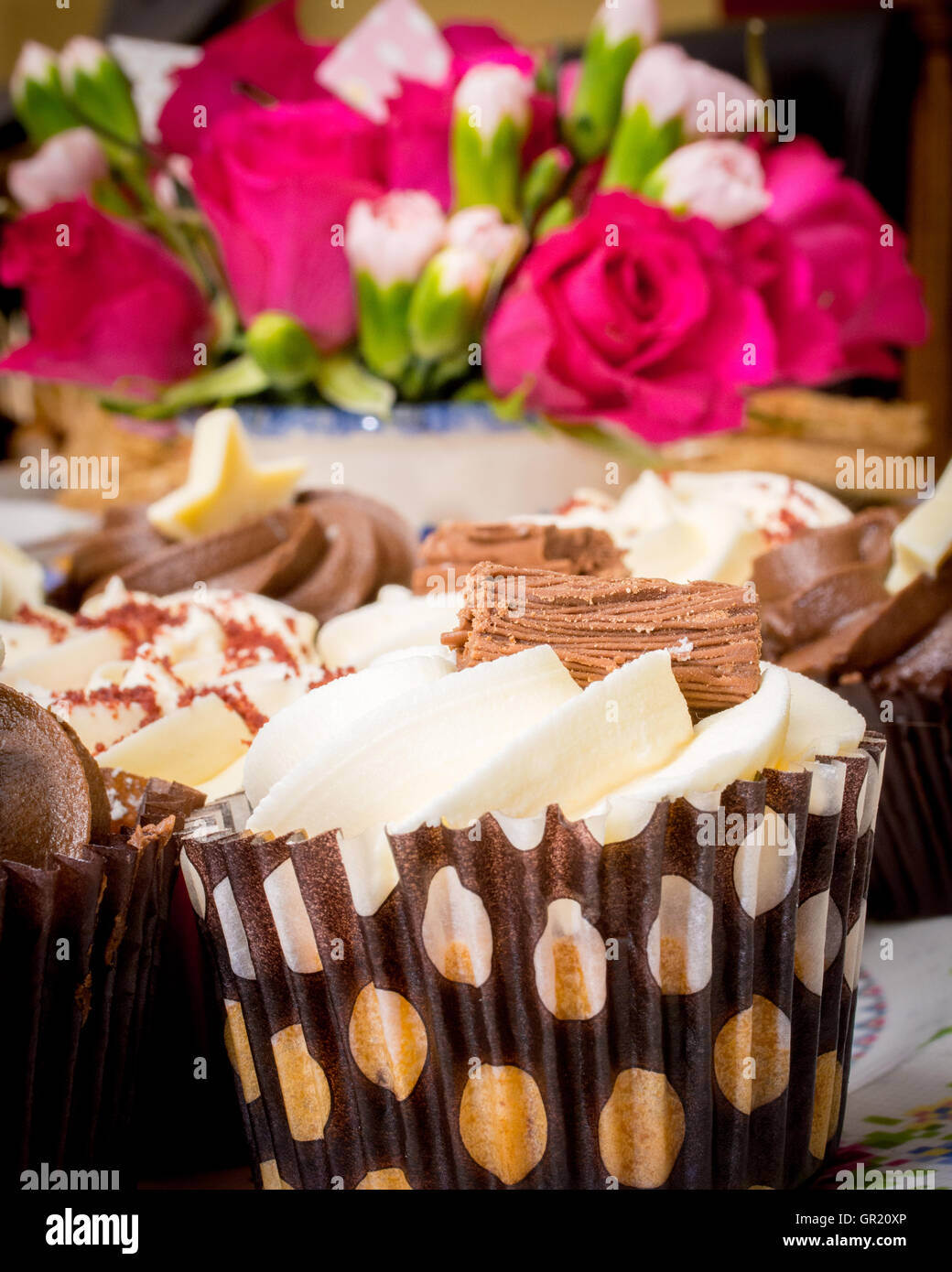 Birthday cup cakes Stock Photo Alamy