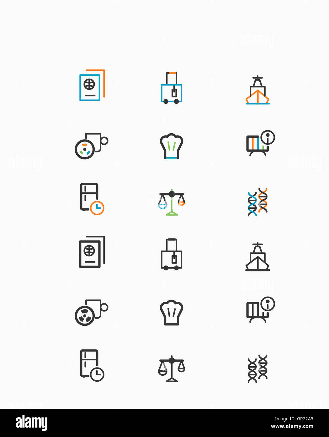 Various line icons Stock Photo - Alamy