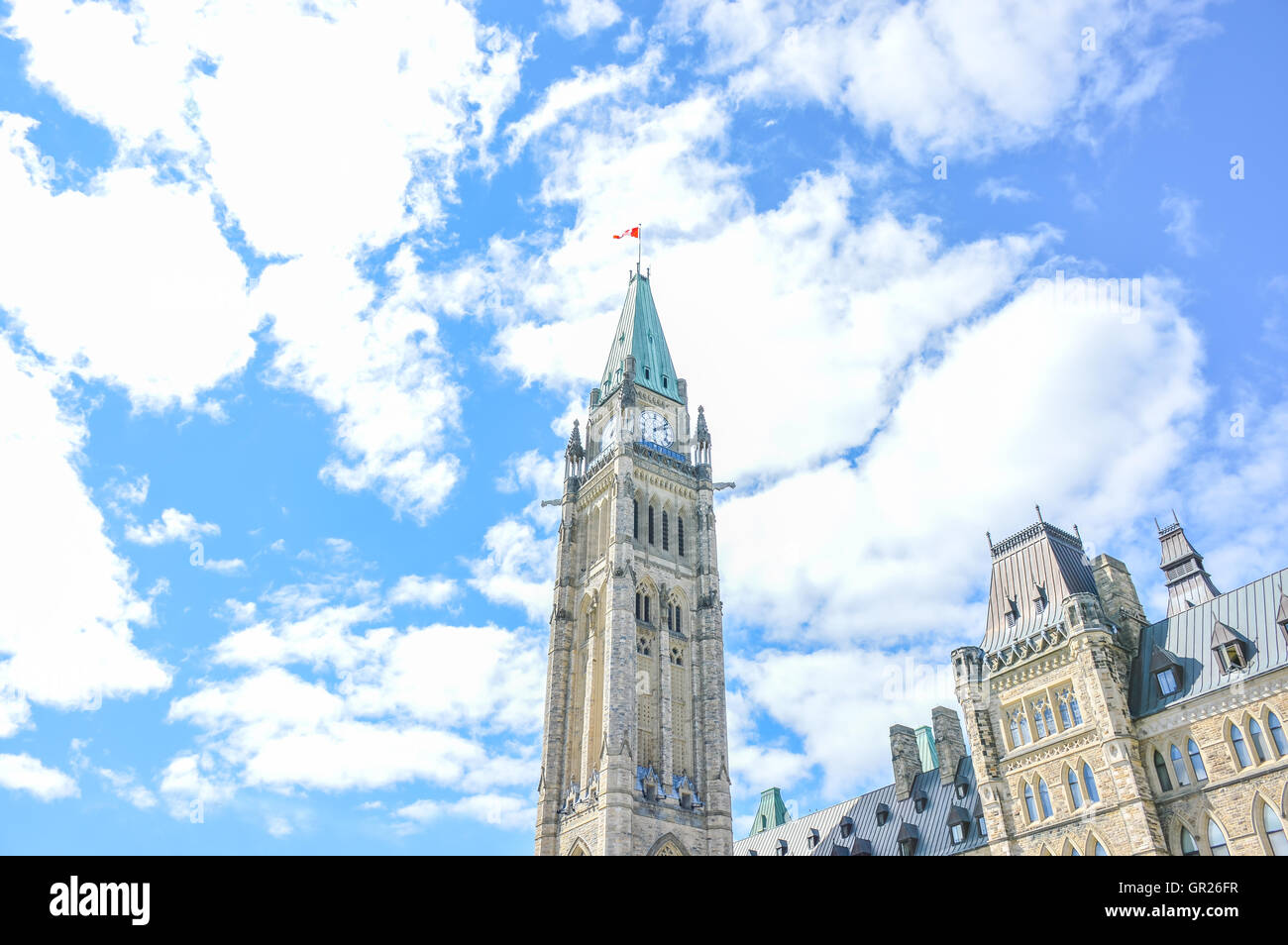 The Center Block and the Peace Tower in Parliament Hill, Ottawa, Canada ...