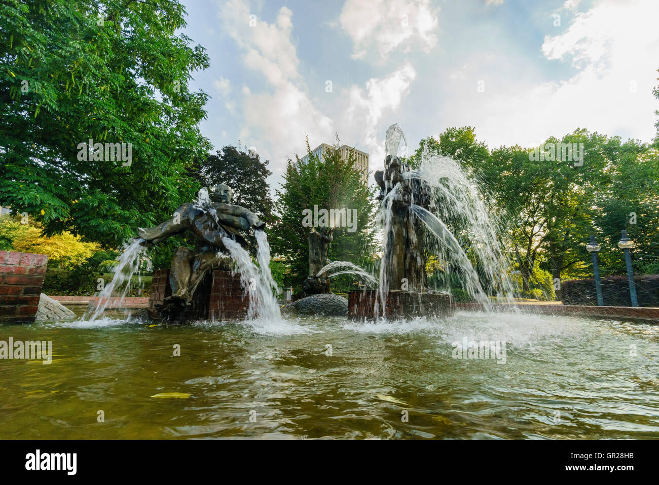 Fountain With Statues Near Stadtgarten Dortmund Germany Stock Photo 