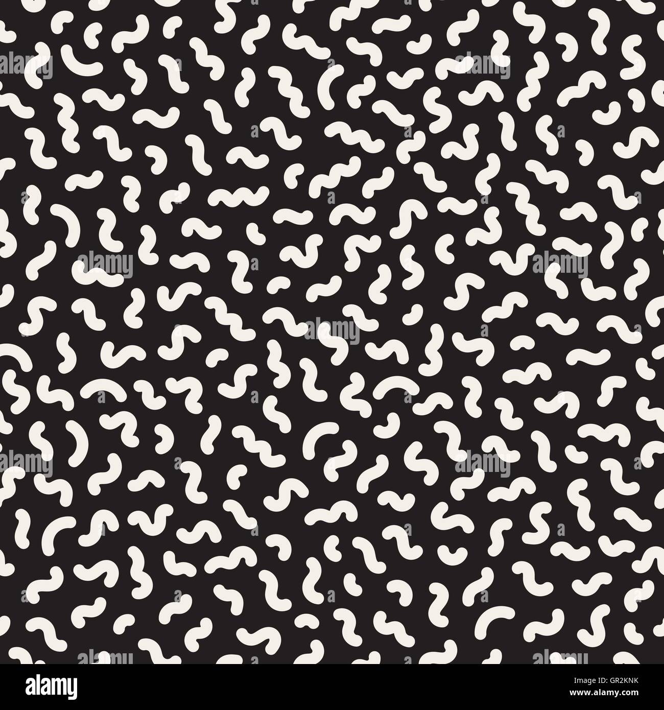 Vector Seamless Black and White Memphis Lines Jumble Pattern Stock ...