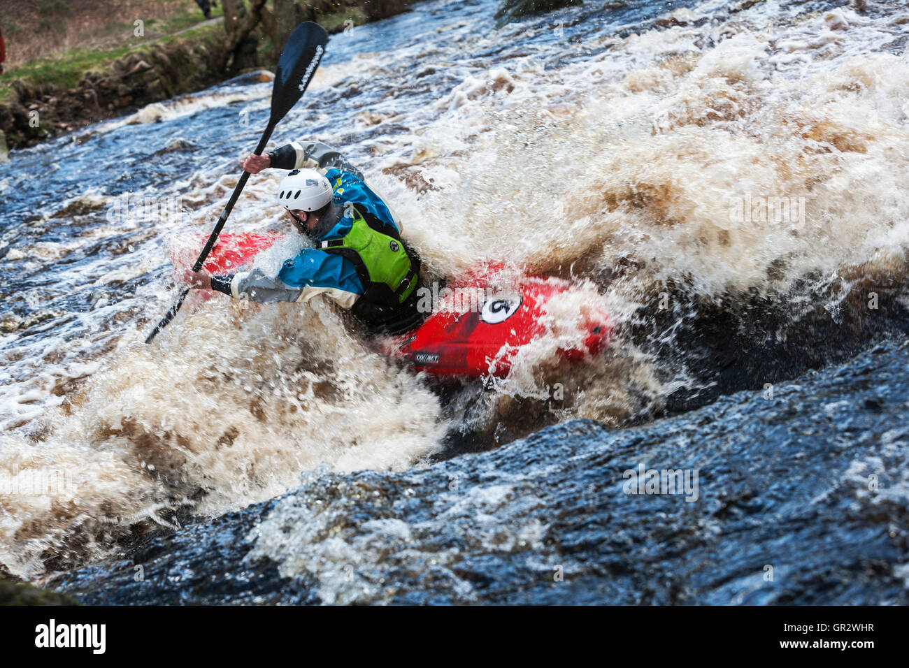 White Water Canoeing on the River Washburn, Blubberhouses, North