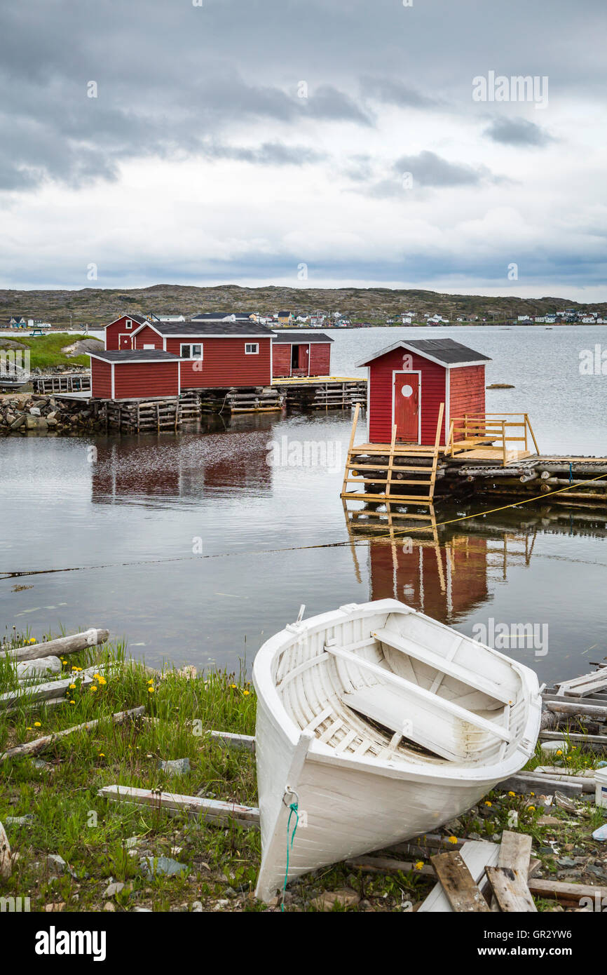 Fishing stages and boats in the harbor at Joe Batt's ArmBarr'd Islands