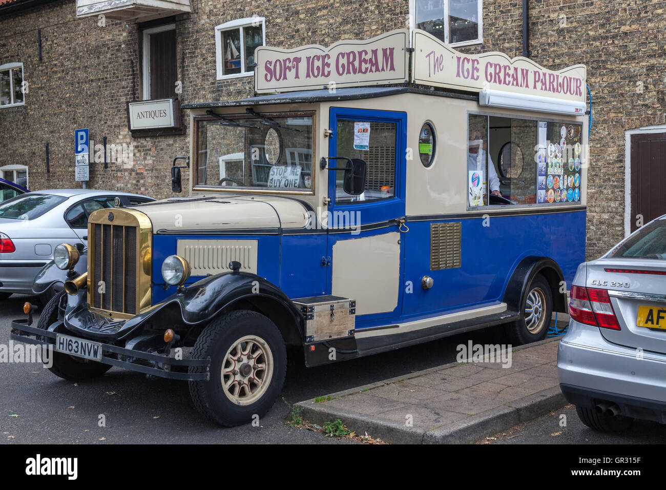 vintage ice cream van in Ely, UK Stock Photo