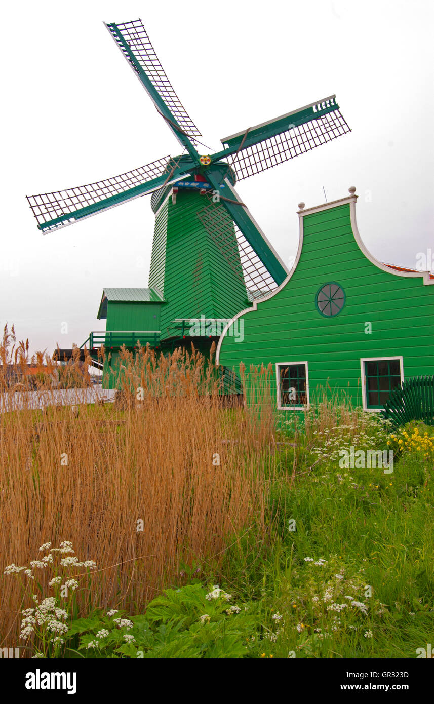 Windmill De Gekroonde Poelenburg (The Crowned Poelenburg), a sawmill Stock Photo
