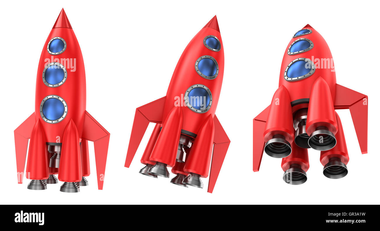 Red rocket isolated on the white background Stock Photo Alamy