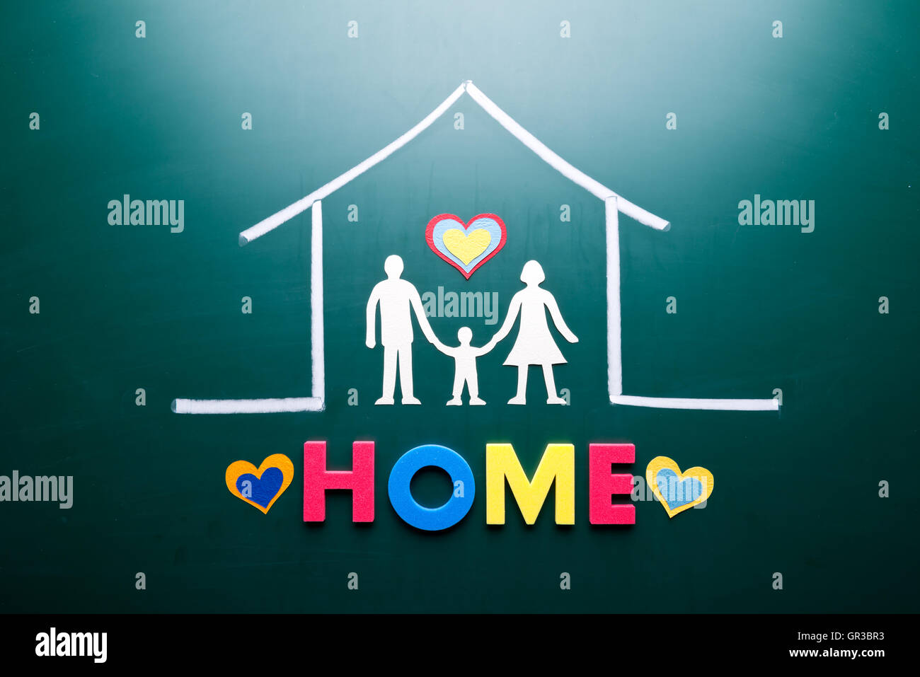 Home word and people in house Stock Photo